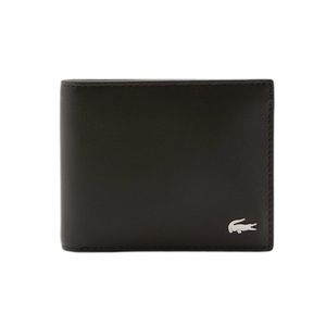 NWT Lacoste Black Men’s Wallet with Silver Crocodile Logo